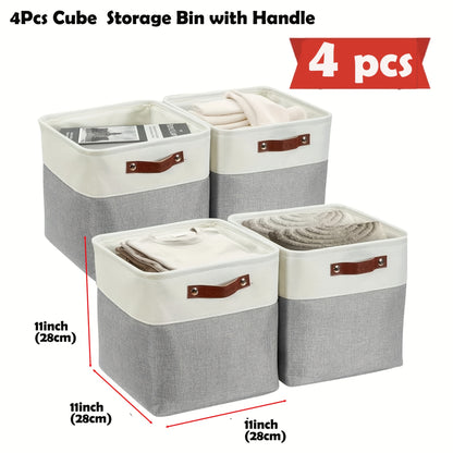 4 Packs | Cube Storage Bin – Organize in Style!