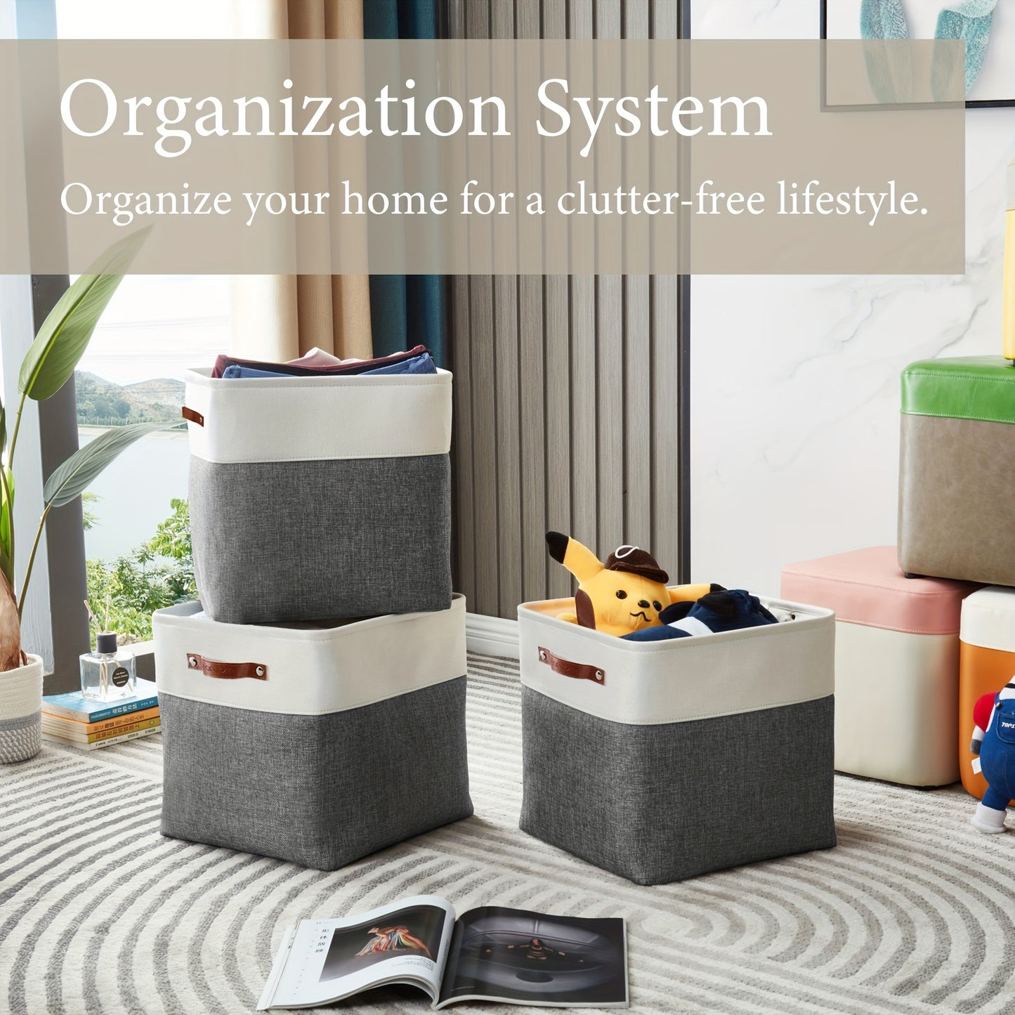 4 Packs | Cube Storage Bin – Organize in Style!