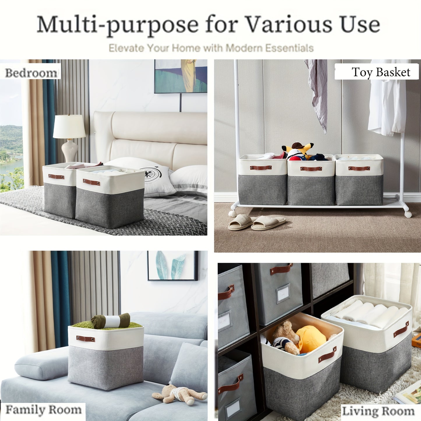 4 Packs | Cube Storage Bin – Organize in Style!