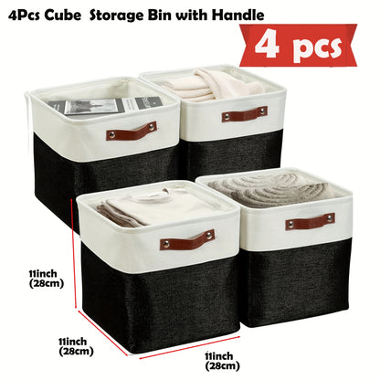 4 Packs | Cube Storage Bin – Organize in Style!